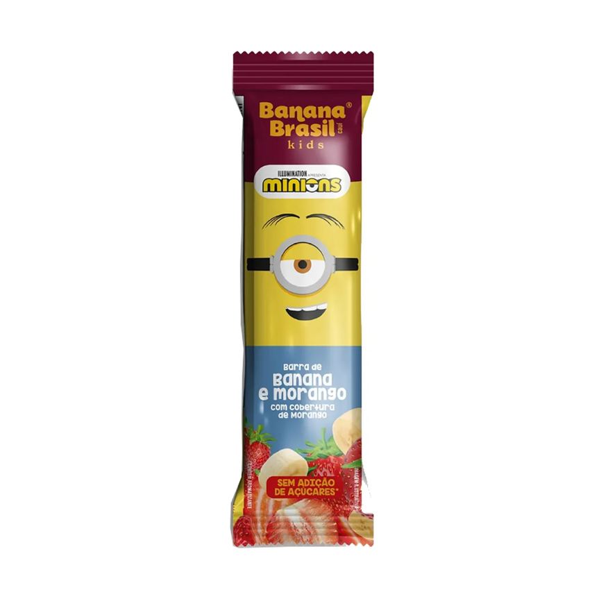 Banana Brasil Barra de Frutas Kids Minions Banana e Morango 22g