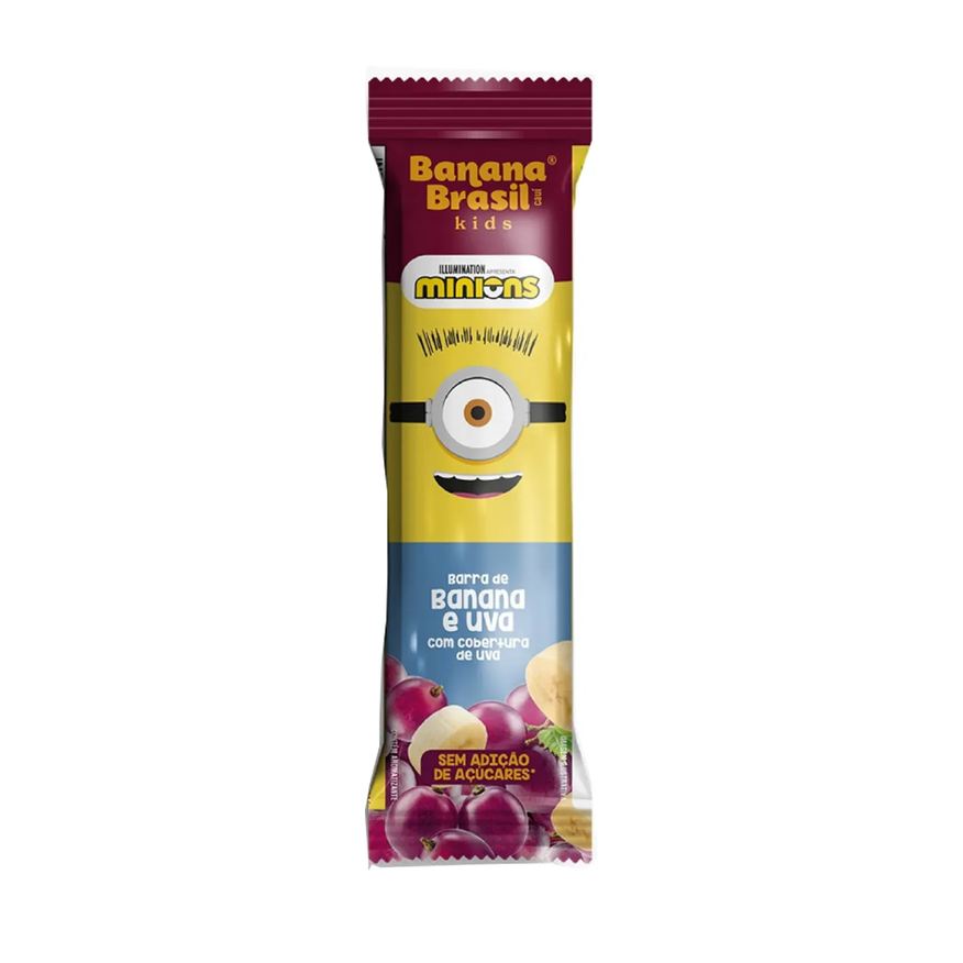 Banana Brasil Barra de Frutas Kids Minions Banana e Uva 22g
