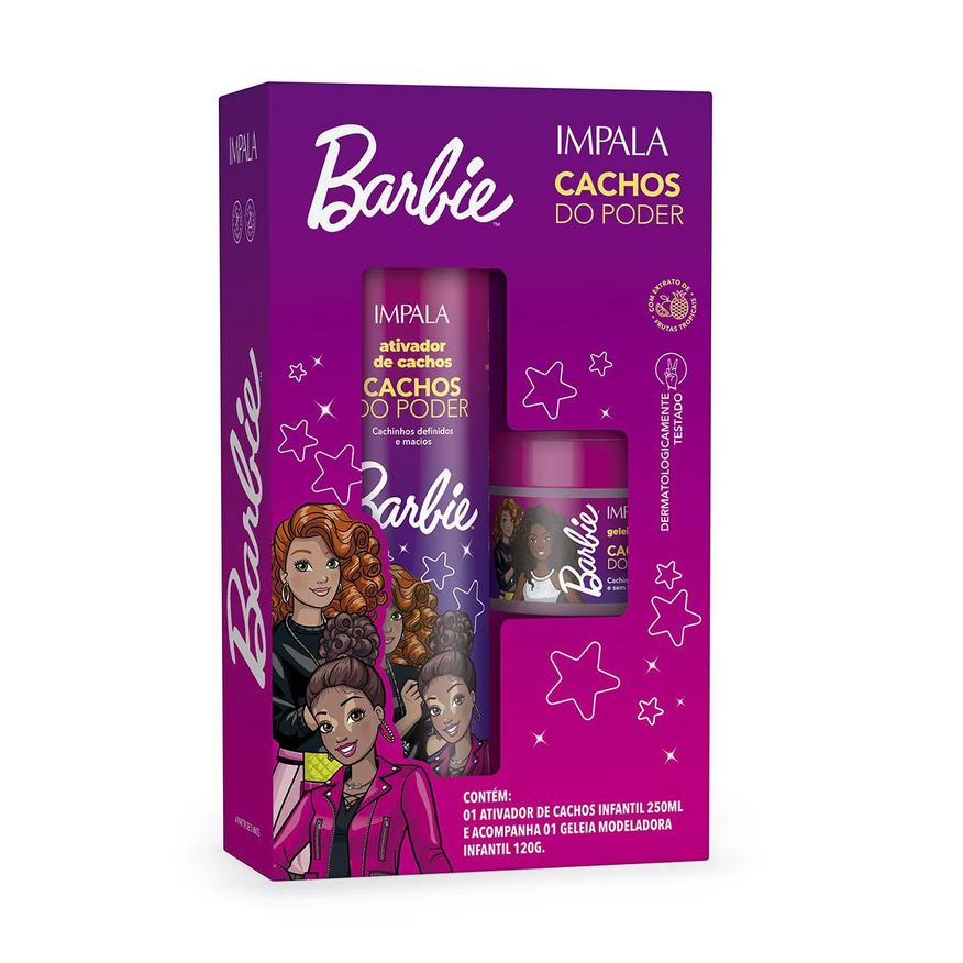 Impala Kit Barbie Cachos do Poder Ativador de Cachos 250ml + Geleia Modeladora de Cachos 120g