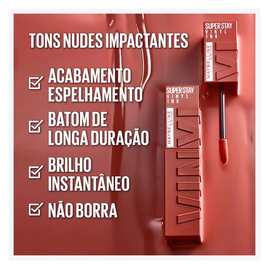 Maybelline Batom Líquido Superstay Vinyl Ink Efeito Espelhado 4,2ml - Charmed
