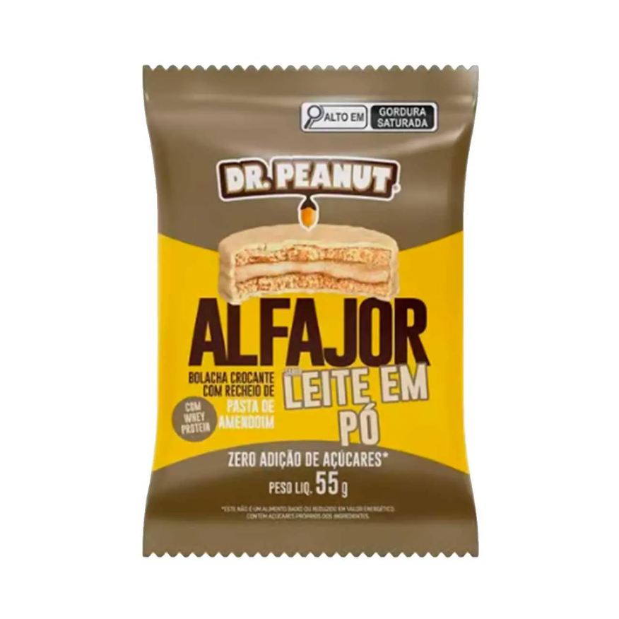 Dr Peanut Alfajor Leite em Pó Zero Açúcar 55g
