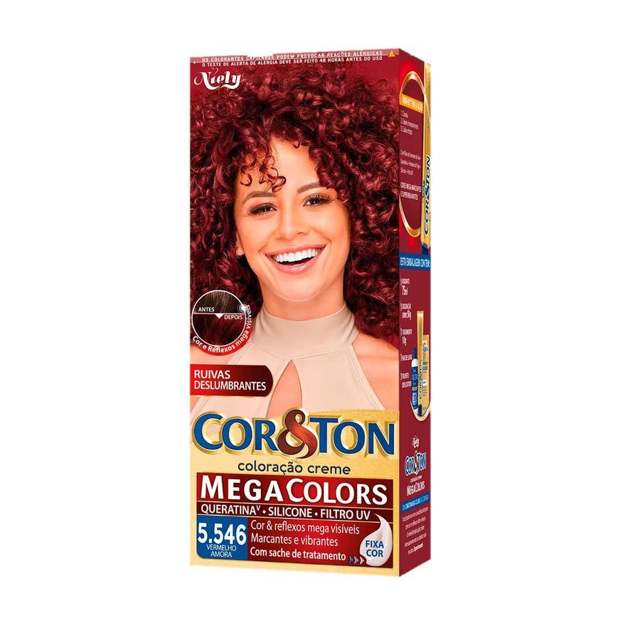 Cor&Ton Tinta de Cabelo Permanente Niely - 5.546 Vermelho Amora