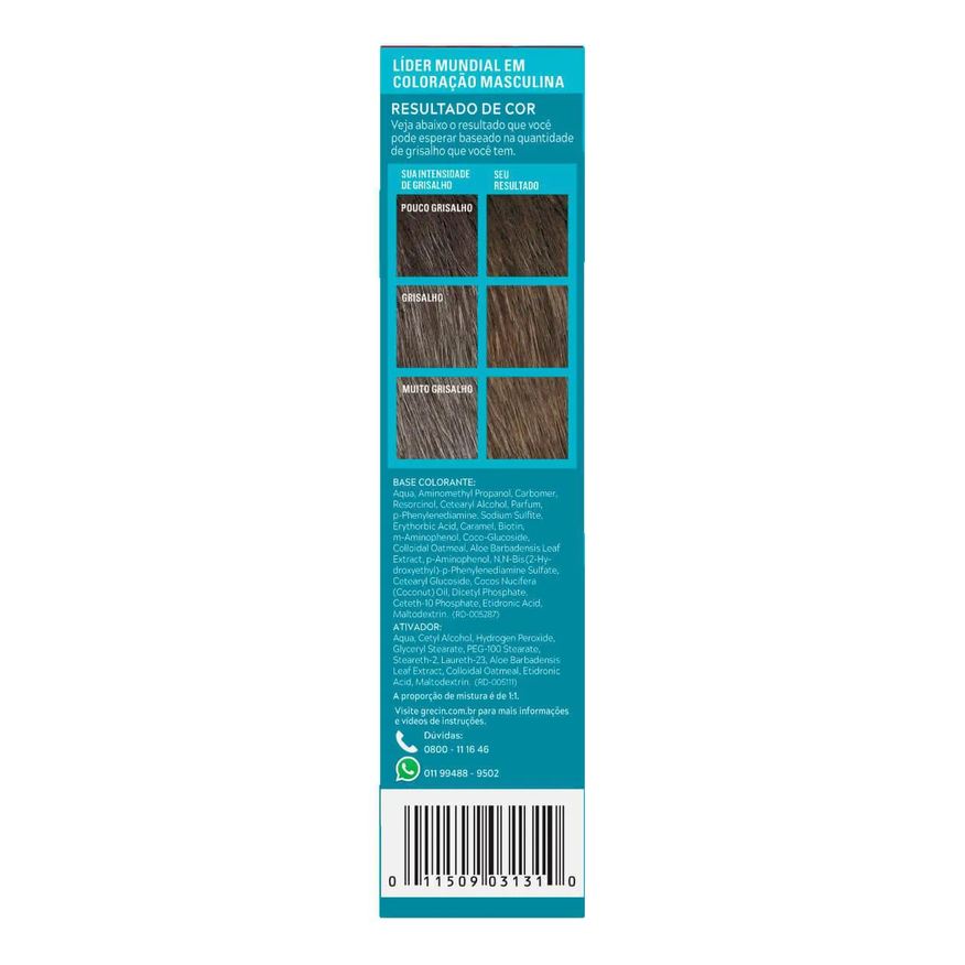 Grecin Tonalizante 5 Just For Men Color Gel Barba e Bigode - Castanho