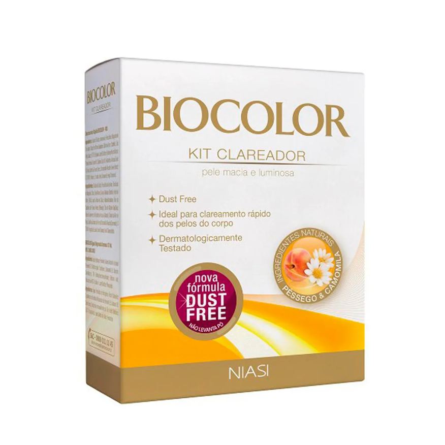 Clareador Kit Descolorante de Pelos Biocolor Água Oxigenada 12 Volumes + Sachê Pó Descolorante 1 Unidade