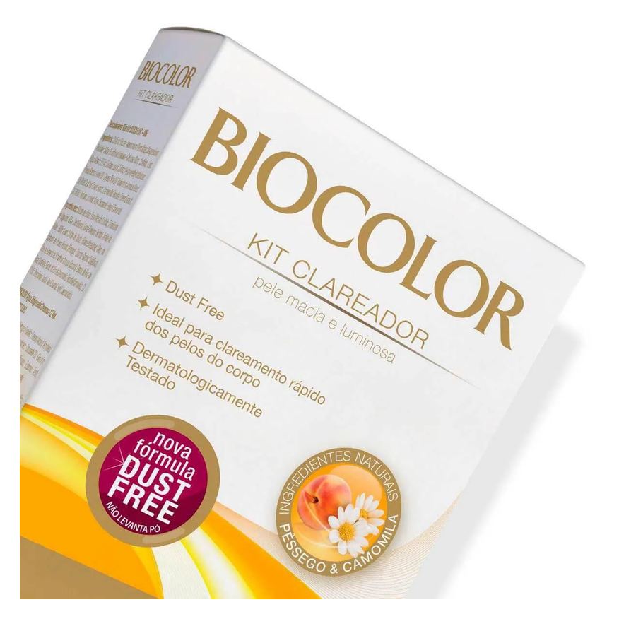 Clareador Kit Descolorante de Pelos Biocolor Água Oxigenada 12 Volumes + Sachê Pó Descolorante 1 Unidade