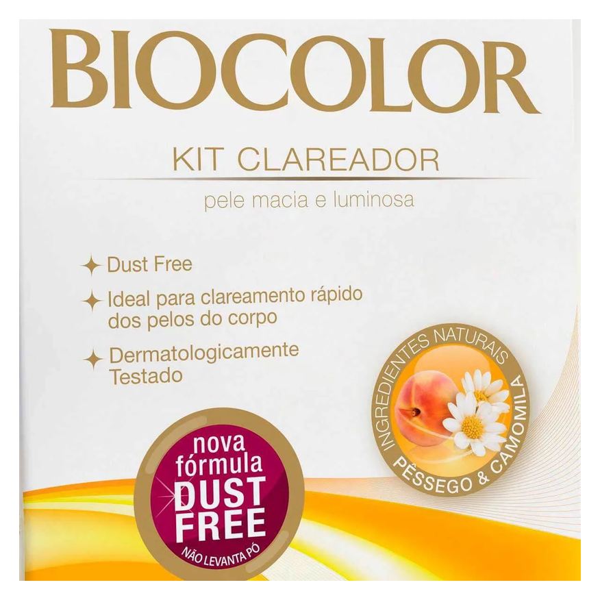 Clareador Kit Descolorante de Pelos Biocolor Água Oxigenada 12 Volumes + Sachê Pó Descolorante 1 Unidade