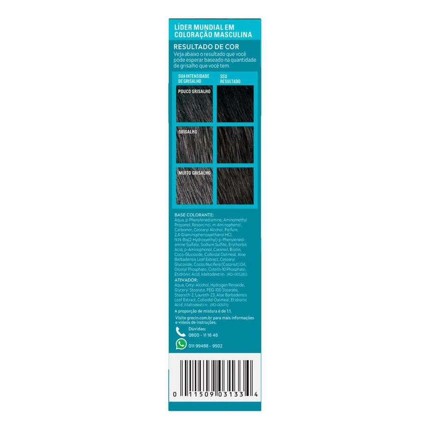 Grecin Tonalizante 5 Just For Men Color Gel Barba e Bigode - Preto