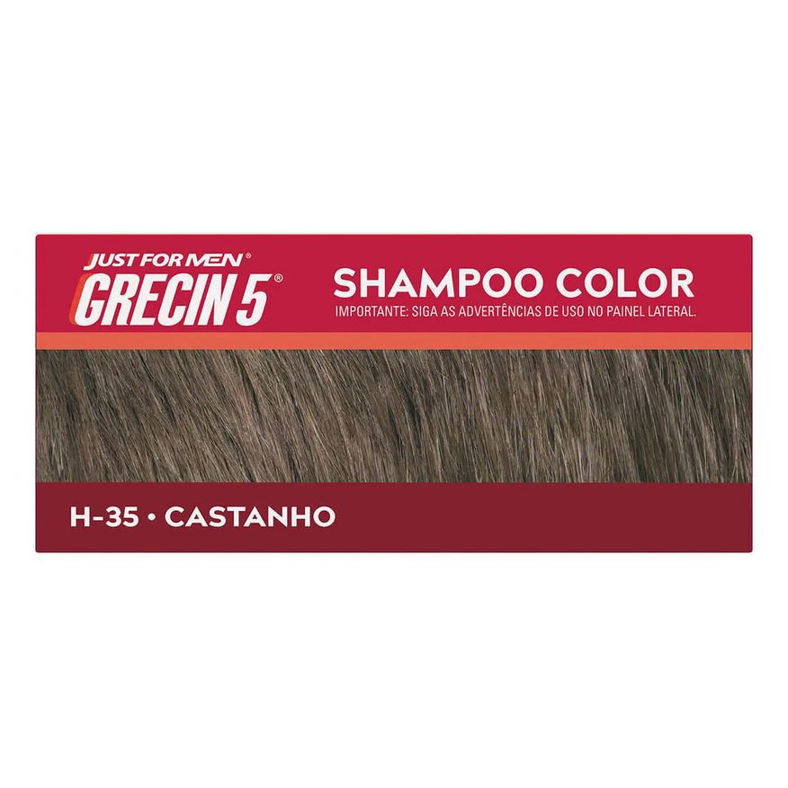 Tonalizante Shampoo Color Just For Men Grecin 5 - H-35 Castanho