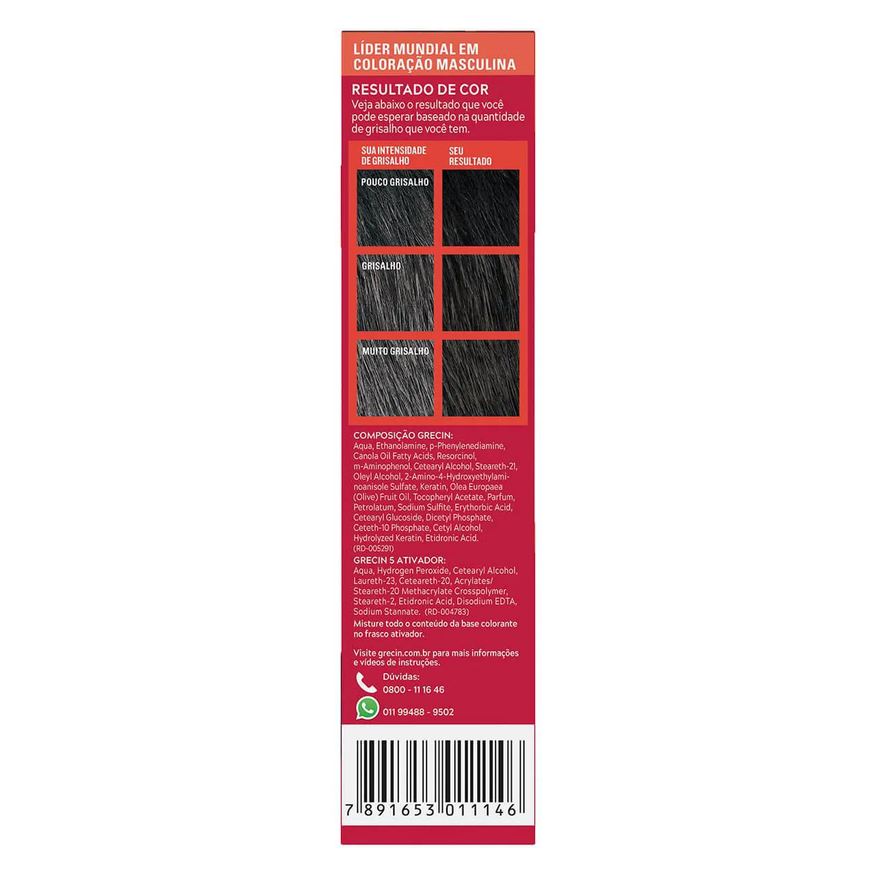 Tonalizante Shampoo Grecin Masculino - Preto