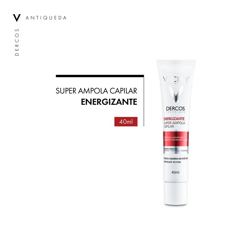 Vichy Ampola Capilar Dercos Energizante Tratamento Antiquebra Tratamento Concentrado Antiquebra Capilar 40ml