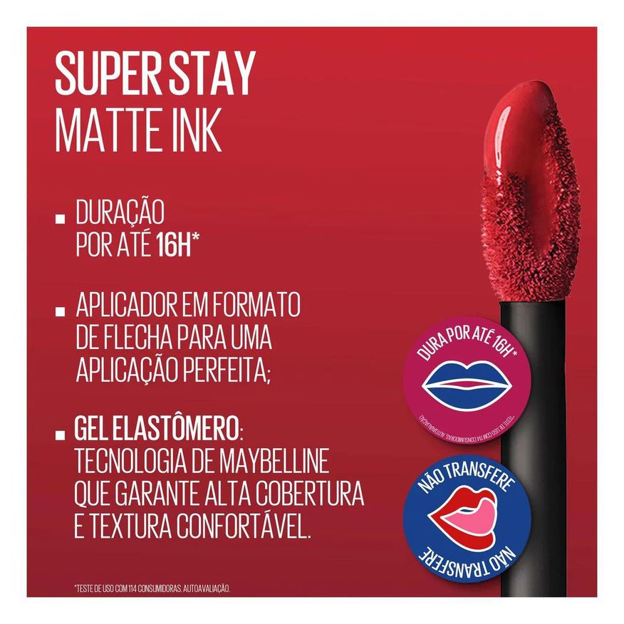 Maybelline Batom Líquido Longa Duração Superstay Matte Ink 5ml - 65 Seductress