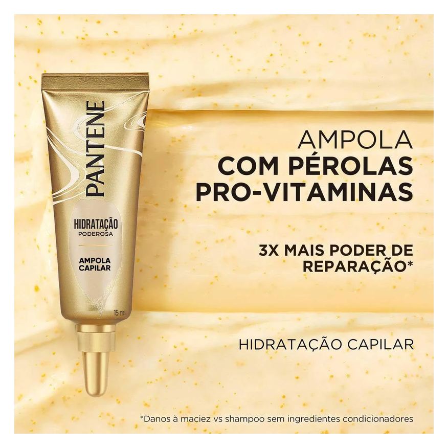 Pantene Kit Ampola de Tratamento Hidratação Poderosa com 3 unidades de 15ml