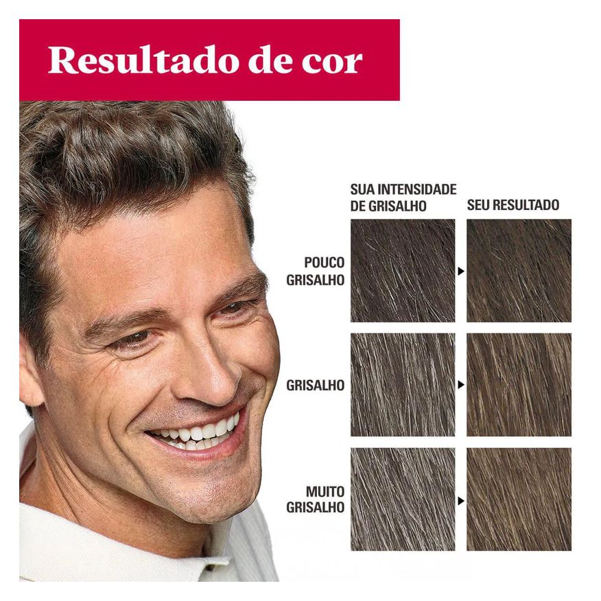 Tonalizante Shampoo Color Just For Men Grecin 5 - H-40 Castanho Médio Escuro