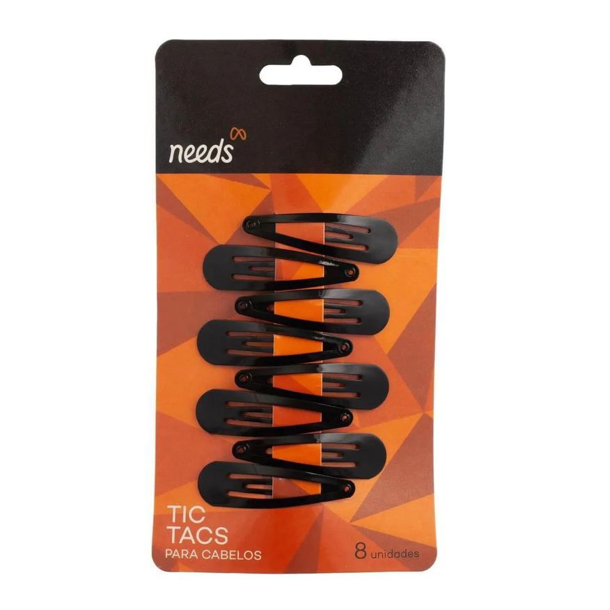 Needs Presilha Tic-Tac Preta 10 Unidades