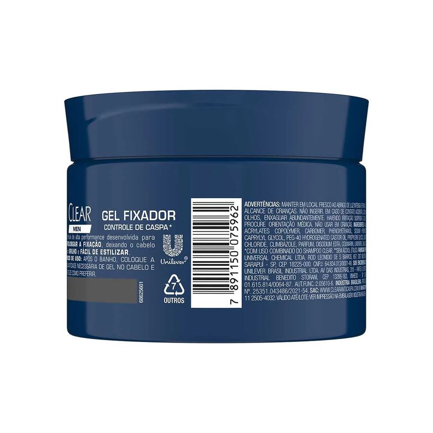 Fixador Gel Capilar Clear Men Controle de Caspa com 300g