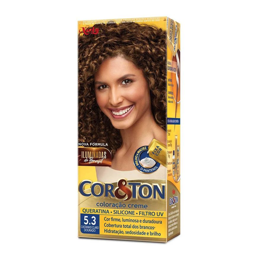 Cor&Ton Tinta de Cabelo Permanente Niely - 5.3 Castanho Claro Dourado