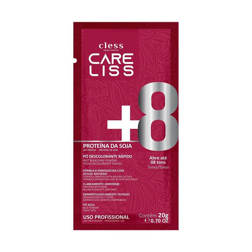 Care Liss Pó Descolorante Proteínas de Soja 8 tons 20g