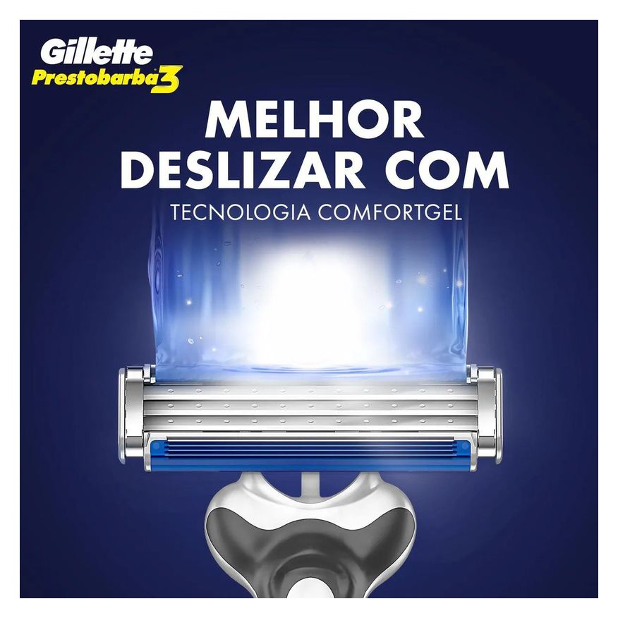 Gillette Barbeador Prestobarba 3 Comfortgel 2 unidades