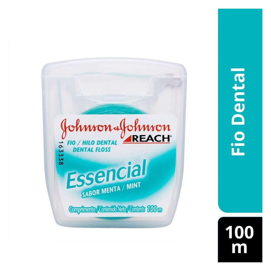 Johnson Kit Fio Dental Johnson's Reach Essencial Sabor Menta 3 unidades de 100 metros cada