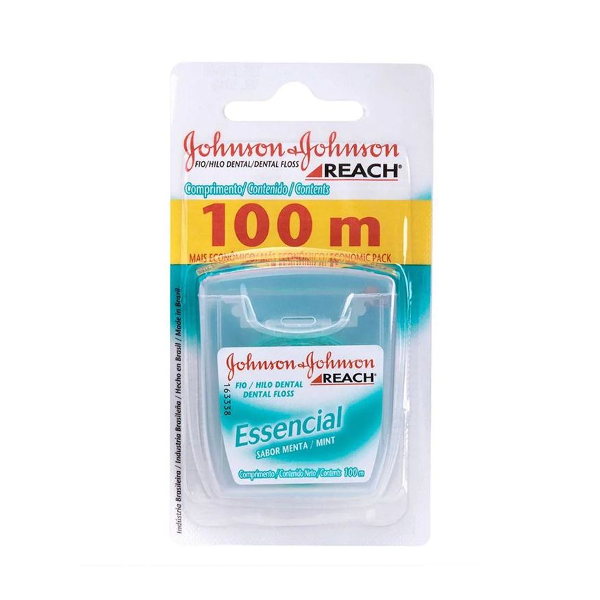 Johnson Kit Fio Dental Johnson's Reach Essencial Sabor Menta 3 unidades de 100 metros cada