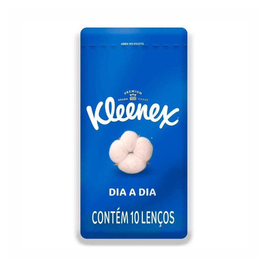 de Lenço Papel de Bolso Kleenex Dia a Dia com 10 unidades