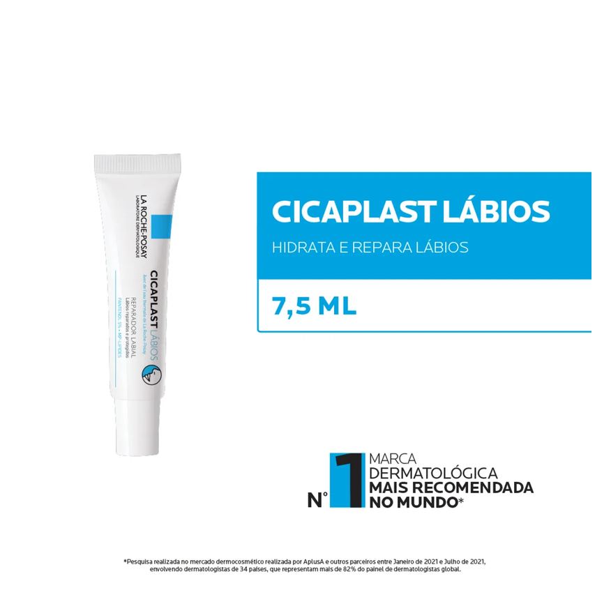 La Roche-Posay Reparador Labial Cicaplast Lábios 7,5ml Reparação e Proteção para Lábios Ressecados