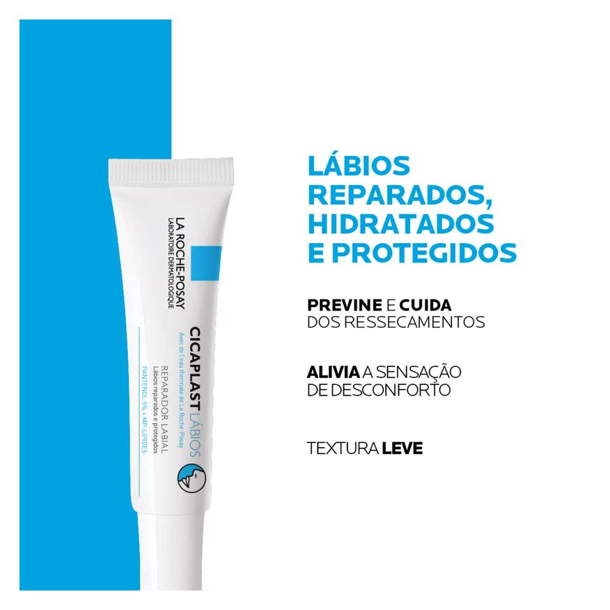 La Roche-Posay Reparador Labial Cicaplast Lábios 7,5ml Reparação e Proteção para Lábios Ressecados