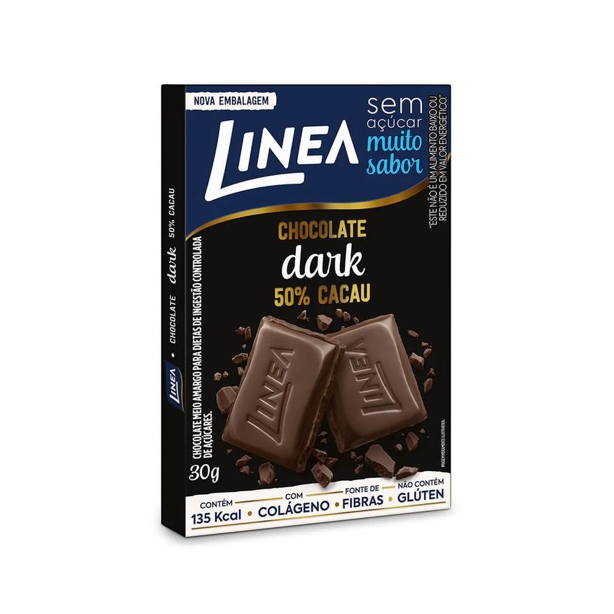 Linea Chocolate Dark 50% Cacau Zero Açúcar com 30g