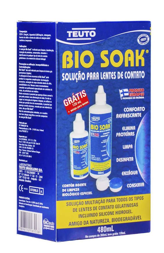 Bio Soak Kit Solução para Lentes de Contato com 480ml e 1 estojo