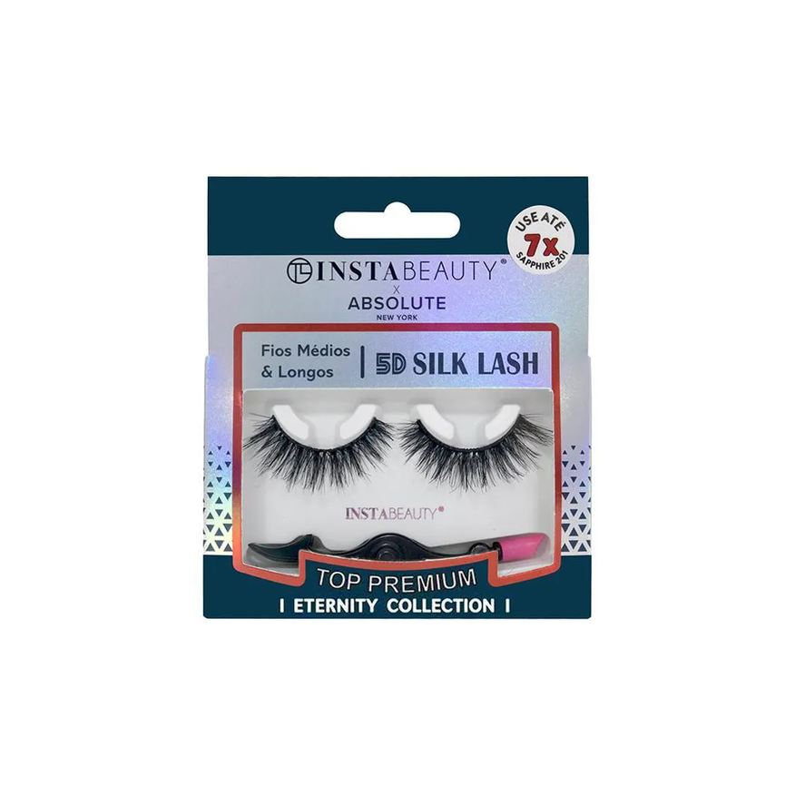 Absolute New York Eternity 5d Silk Lash Sapphire 201 Cílios Postiços Sintético Volumoso Preto 1 Par