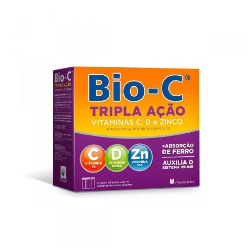 União Química Suplemento Alimentar Bio - C Tripla Ação 30 comprimidos Efervescentes