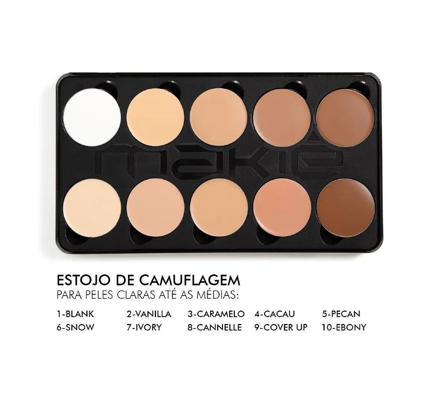 Makiê Paleta de Corretivo Camuflagem Creme Cor Clara a Média