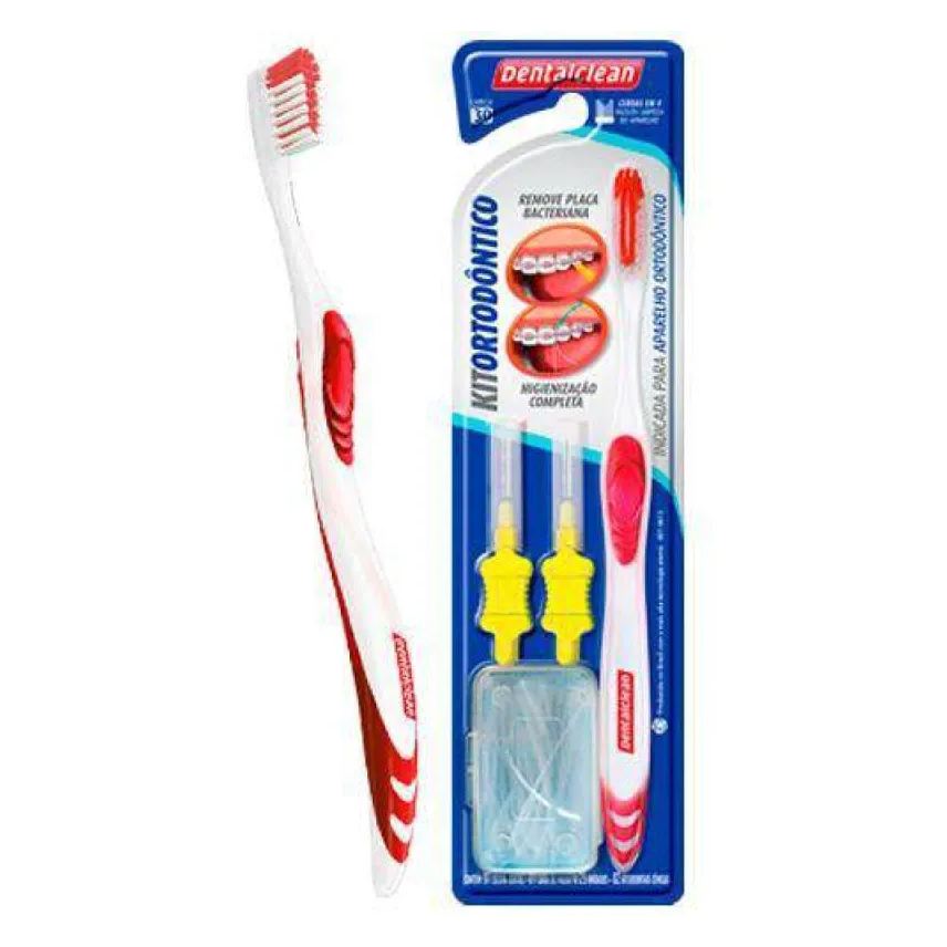 Dentalclean Kit 1 Escova Dental + 2 Interdentais Cônicas E 1 Caixa de Passa Fio com 25 unidades