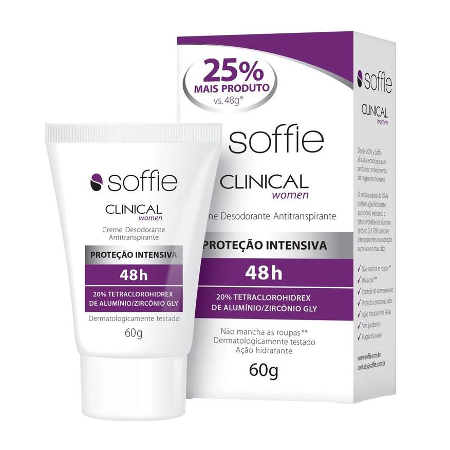 Soffie Desodorante Antitranspirante Creme Clinical Feminino 48h