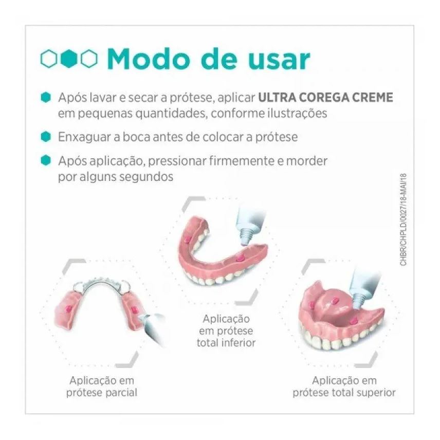 Corega Kit Ultra Creme Fixador de Dentaduras sem Sabor com 2 unidades com 68g Cada
