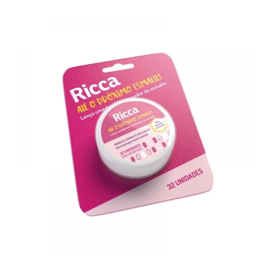Removedores Lenços de Esmalte Ricca - 32 unidades