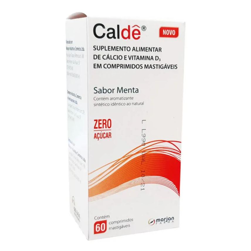 Caldê Suplemento Alimentar de Cálcio E Vitamnina D Sabor Menta Mastigáveis 60 comprimidos