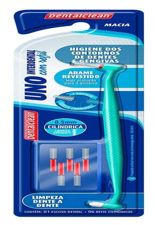 Bitufo Escova de Dentes Unitufo Uno Dentalclean com Suporte para Interdental Cilíndrica - Refil 0, 5 Mm 6 unidades