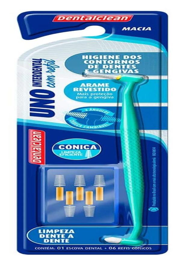 Bitufo Escova de Dentes Unitufo Uno Dentalclean com Suporte para Interdental Cônica - Refil Cônico 6 unidades