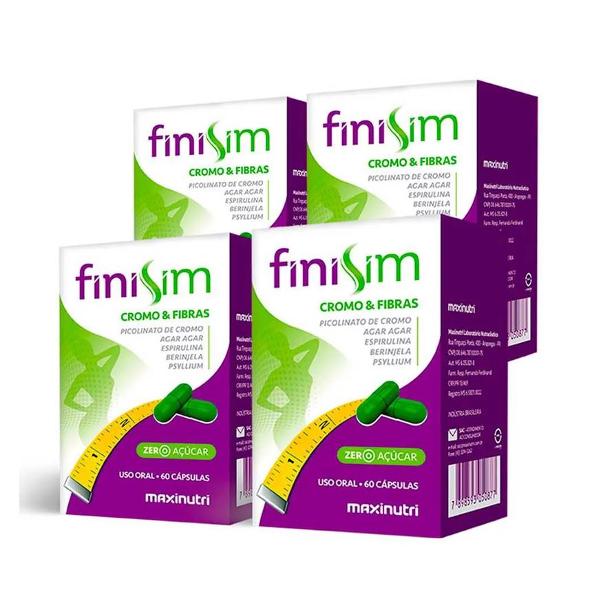 Maxinutri Kit 04 Finisim Cromo e Fibras com 60 Cápsulas