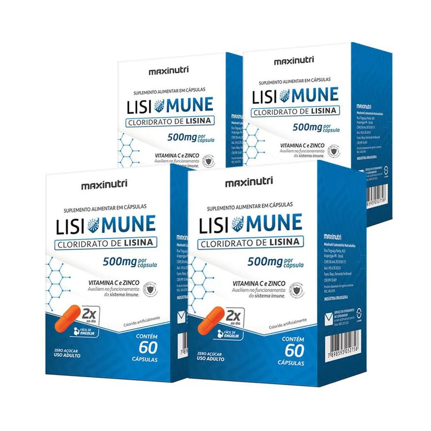 maxinutri Kit 04 lisimune vitamina c zinco 60 Cápsulas