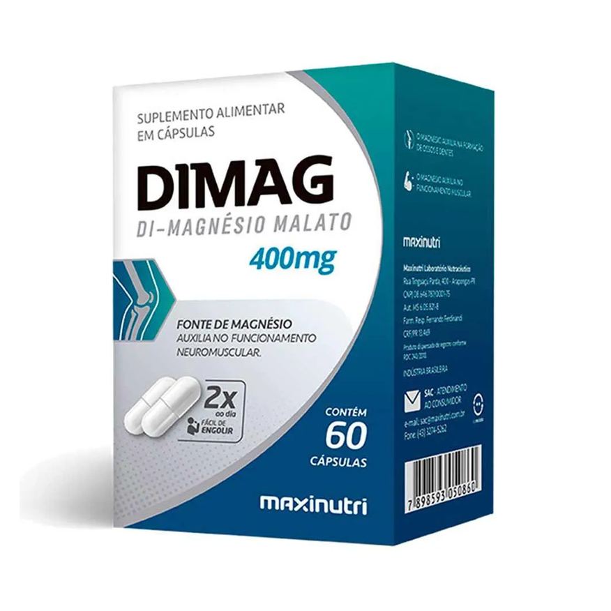 Maxinutri Dimag Dimalato de Magnésio 400mg 60 Cápsulas