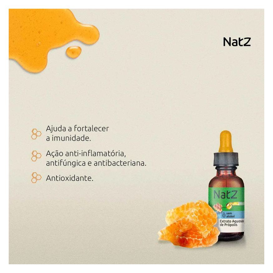 Aquoso Extrato de Própolis Verde Natz Sem Álcool 30ml
