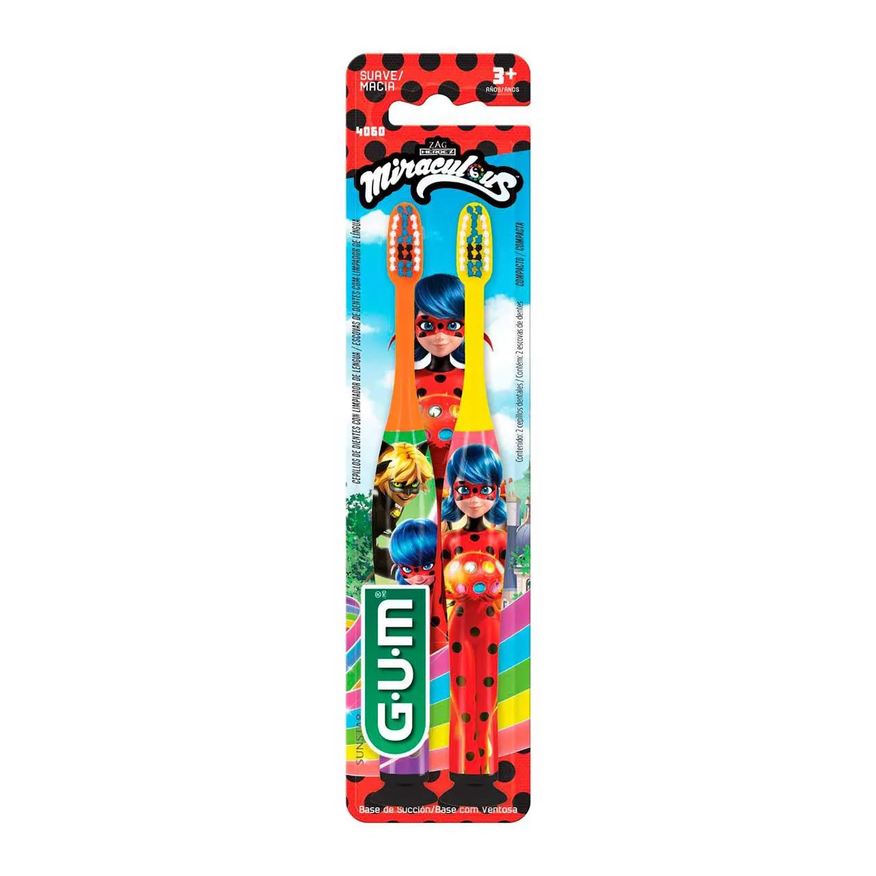 de Escova Dente Infantil GUM Miraculous Timer Light Macia