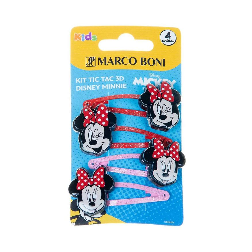 Marco Boni Kit Presilha Tic Tac 3D Disney Minnie 4 Unidades