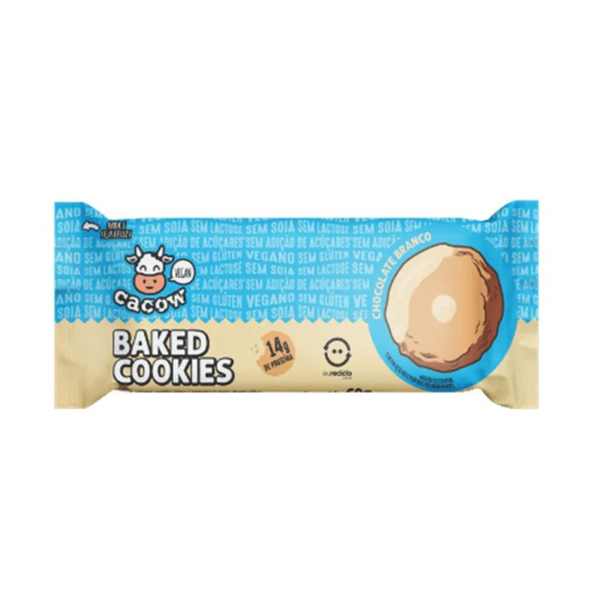 Cacow Biscoito de Proteína Baked Cookies Chocolate Branco 14g