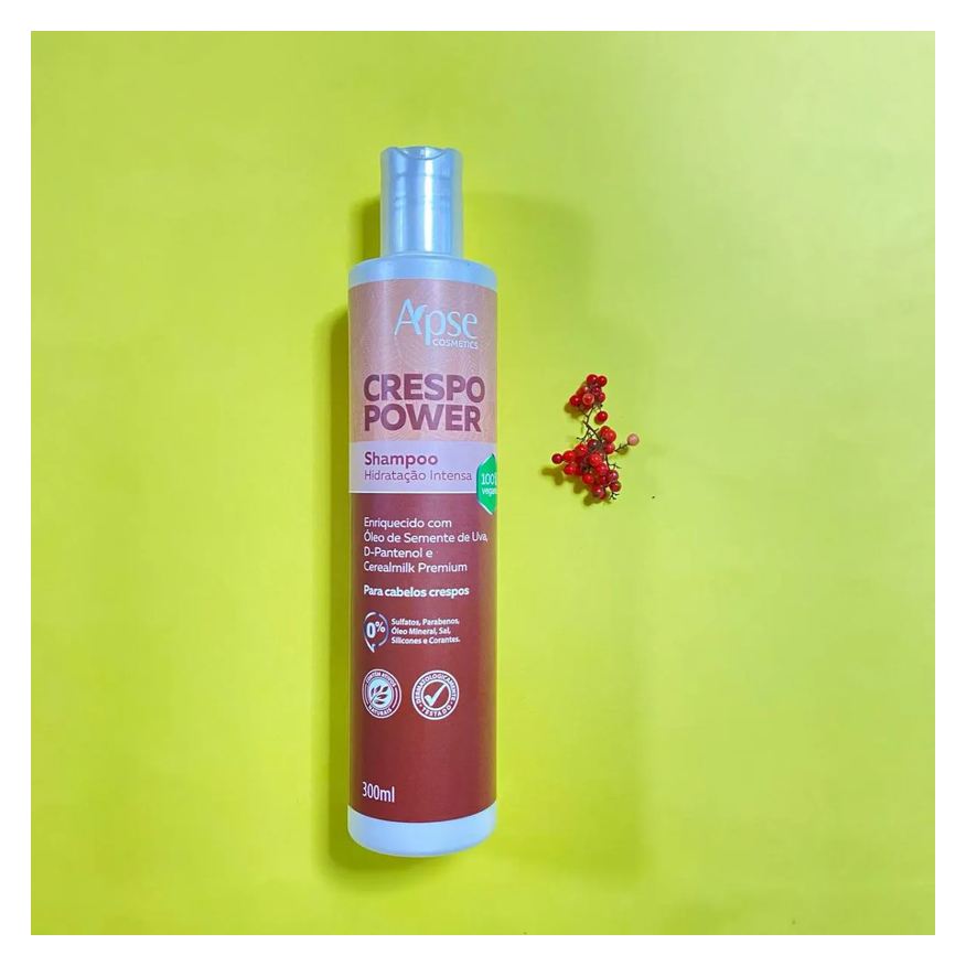 APSE Shampoo Vegano Crespo Power Hidratação 300ml