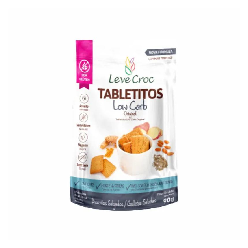Leve Croc Kit 2x: biscoito tabletito original low carb leve crock 90g