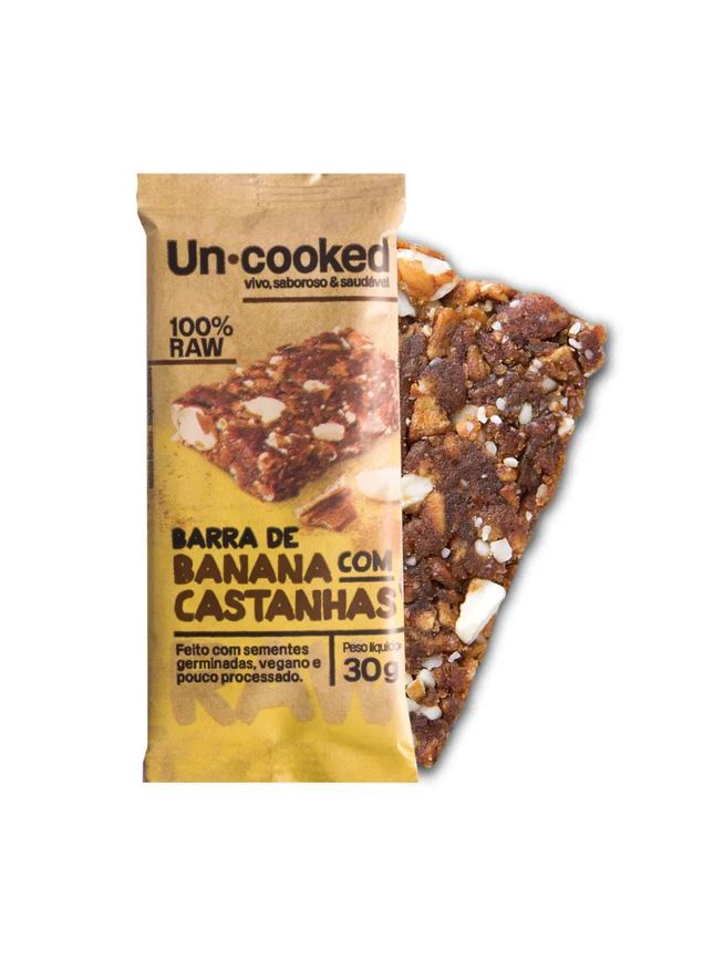 Uncooked Kit 2x: Barra Banana Castanhas S/glúten Vegano 30g