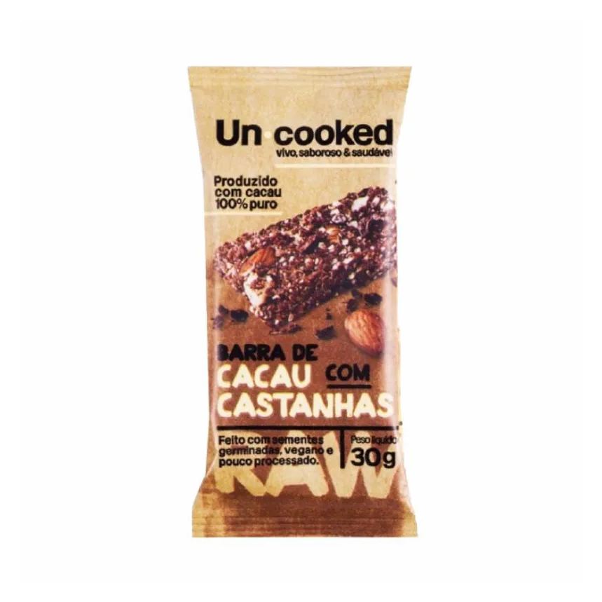 Uncooked Kit 2x: Barra Cacau e Castanhas S/glúten Vegano 30g